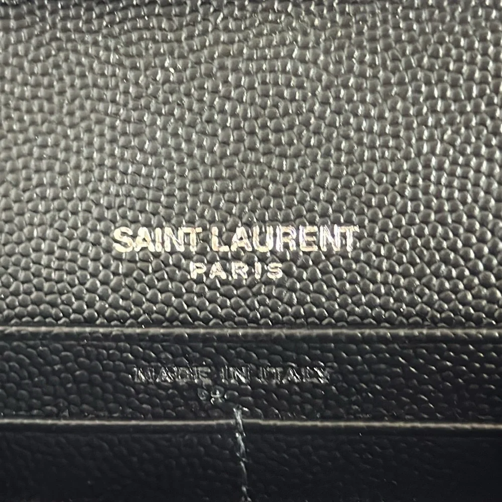 YSL Monogram Large Wallet Bag on Chain in Grained Leather Black - Picture 8 of 8